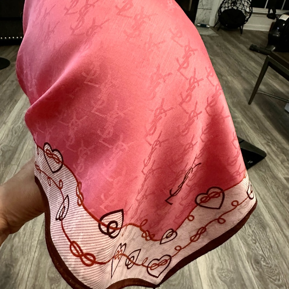 Ysl monogrammed scarf. Very rare with hidden ysl pattern nwt